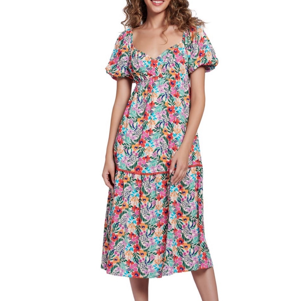 Lost + Wander Floral tiered dress